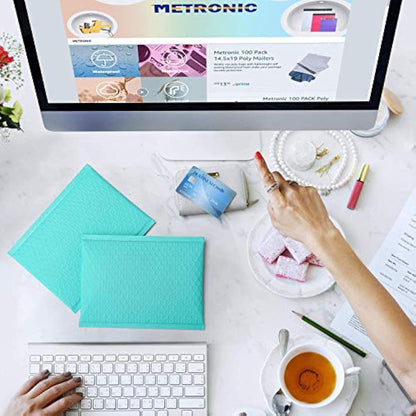 Switory 25Pcs Poly Bubble Mailers A5 Padded Envelopes Bulk Bubble Lined Wrap Polymailer Bags for Shipping Packaging Mailing Self Seal Teal 15.2cmx22.9cm