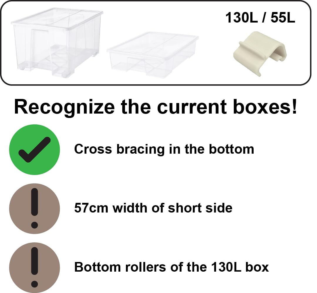 Locking Clips for IKEA Samla Box Boxes Rounded Compatible with Ikea-Samla Clips ... (Pack of 4, 55L/130L)