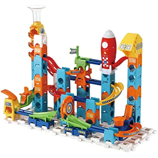 VTech Marble Rush Launch Pad, Construction Toys for Kids with 10 Marbles and 75 Building Pieces, Electronic Track Set for Boys & Girls, Colour-Coded Building Toy with Sound, 4 Years +, English Version