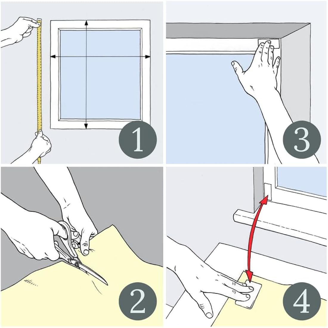 Easynight Blackout Blind, 100% Light Blocking Fabric, XXL, Fit Any Size/Shape Up To 300x145cm, Made to Measure Service Available, No Drill, Easy Use Temporary Permanent Anywhere