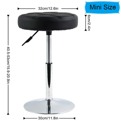 FURWOO Round Cushion Salon Stool Massage Chair Adjustable Swivel Spa Stool for Beauty Nail Home Bar Work Low Bar Chair for Barber Shop SmallBlack