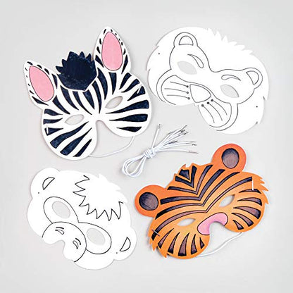 Baker Ross E453 Animal Colour-In Masks (Pack of 8), White, 1.0 cm*32.5 cm*20.0 cm