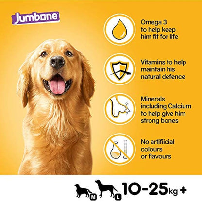 Pedigree Jumbone - Medium Adult Dog Treats with Beef and Poultry Flavour, 24 Chews 180 g
