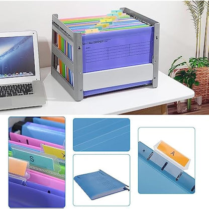 Suspension Files, MerryNine 15PCS Polypropylene Filing Cabinet Suspension Files with Tabs and Card Inserts for School Home Work Office Organization **Check Size Before Ordering ** (Bule, A4)
