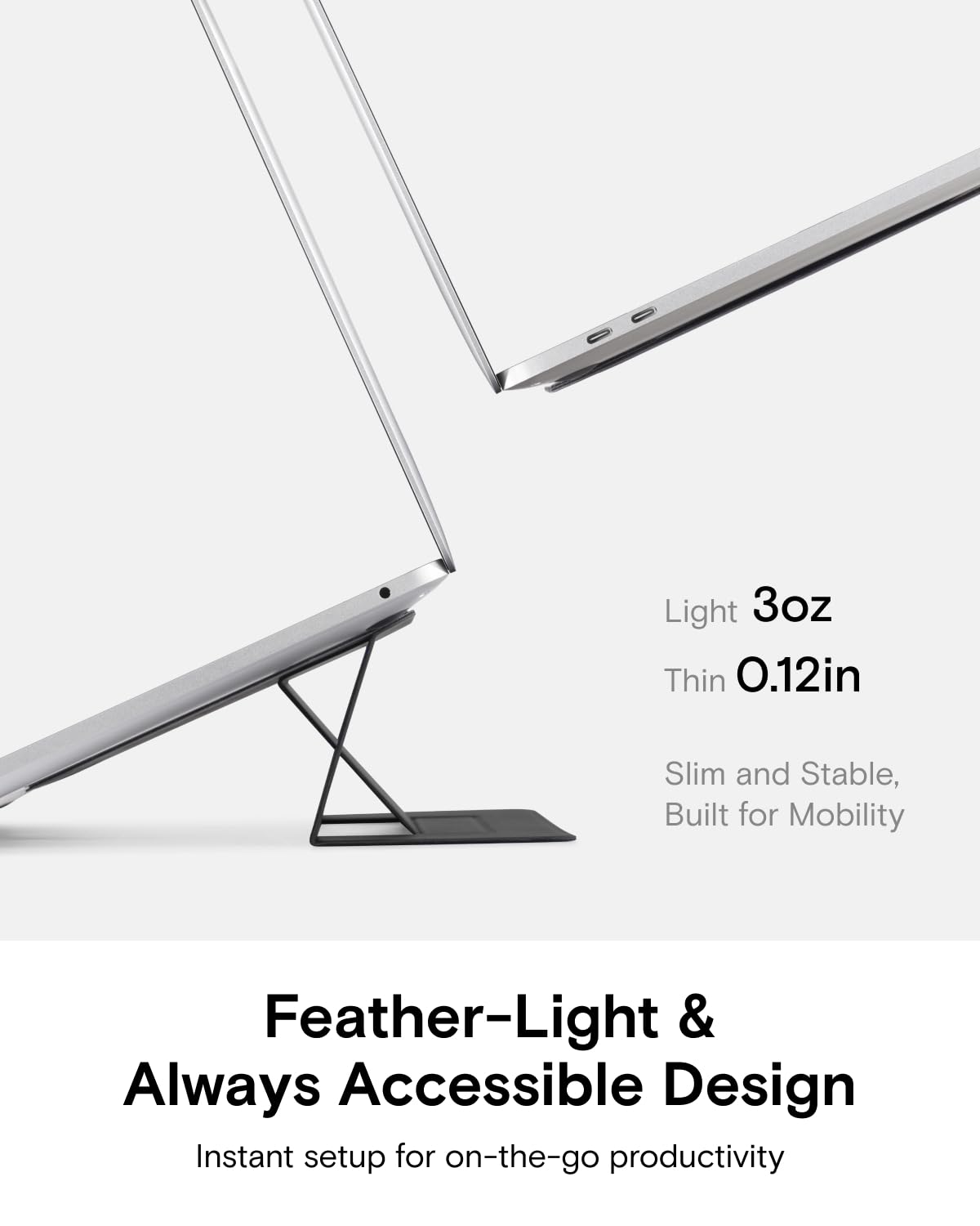 MOFT Laptop Stand for Desk, Lightweight Foldable Laptop Stand with 2 Adjustable Angles