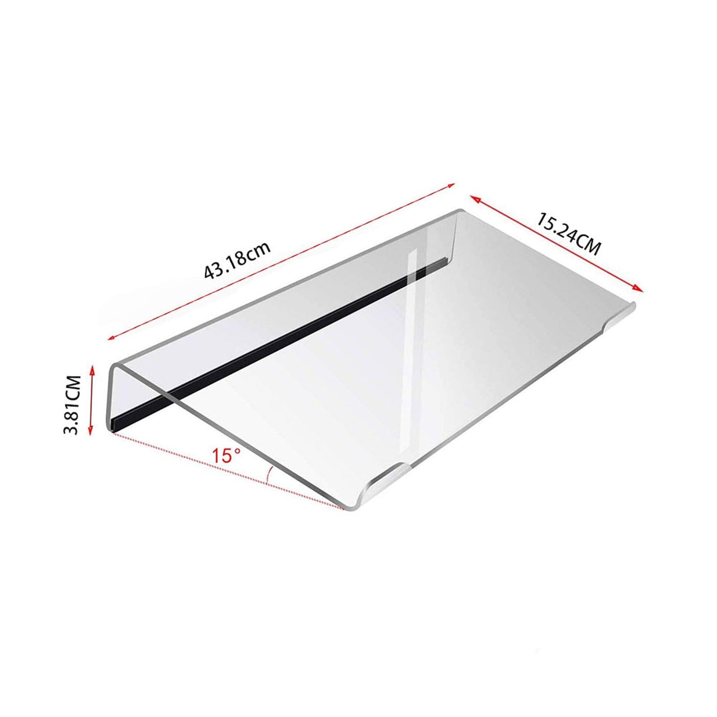 Qinsky Acrylic Keyboard Holder,Tilted Keyboard Stand Computer Keyboard Stand Ergonomic Keyboard Riser Comfortable Typing for Home Office - Black