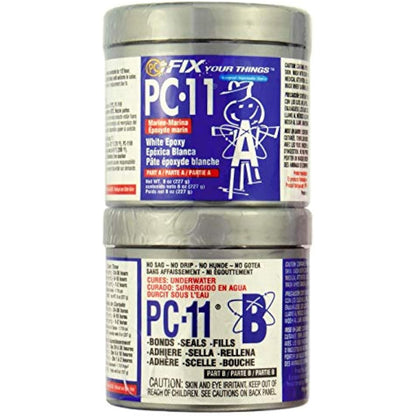 PC-Products 080115 PC-11 Marine Grade Paste Epoxy, Underwater Repair, 1/2 Pound, Off White
