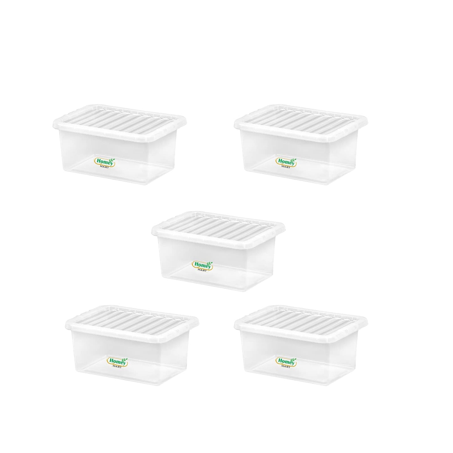 Homey Mart High‑Quality 11 Litre Storage Box with Clip‑On Lid – Durable, Stackable Plastic Container for Home, Office & Workplace Organisation
