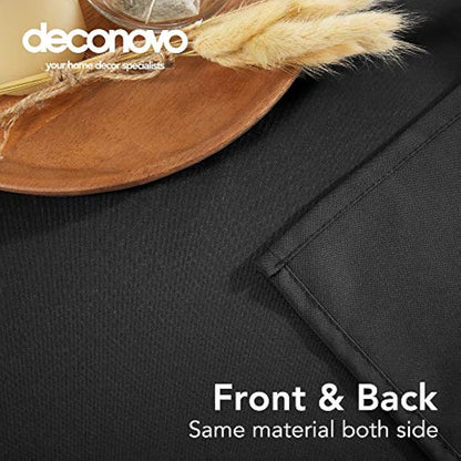 Deconovo - Halloween Decorations - Rectangle Oxford Tablecloth - Wipe Clean Table Cover - Water Resistant - 132 x 229 cm - Black
