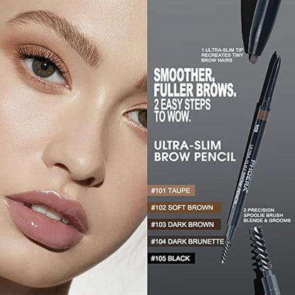 Natural Look Eyebrow Pencil, Long-Lasting & Waterproof, Precise Application, Vegan & Cruelty-Free 0.08g (103#Dark Brown)