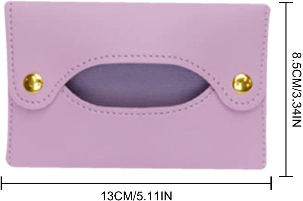 Purple Pocket Tissue Holder - Tissue Holder | Travel Pouch for Tissue | Pocket Paper Towel | Tissue Bag Holder | Towel Pu Leather Case