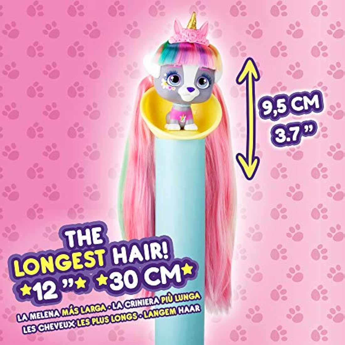 VIP Pets | Surpsie collectible puppy Doll with extra-long Hair - Surprise toys & Hair Reveal Doll for kids +3 Years