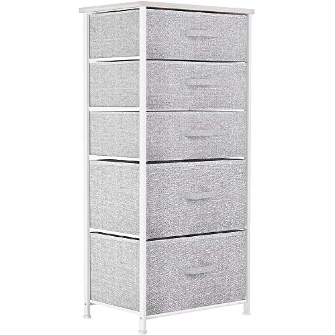 YITAHOME Chest of Drawers, Non-Woven Fabric 5-Drawer Storage Organizer Unit for Bedroom Living Room Closet, Sturdy Steel Frame, Easy Pull Fabric Bins & Wooden Top, Fabric Dresser