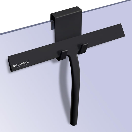 11" Inch Width All Purpose Squeegee Wiper for Shower Glass Doors Bathroom Mirror Tiles Ca (black, 11 Inch)