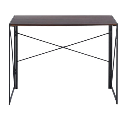 FurnitureR Computer Workstations, Small Space Foldable Desk, MDF & Metal Frame, Portable Laptop Desk for Home Office, Writing Table for Living Room