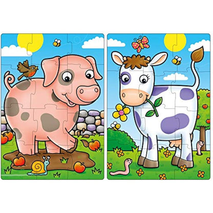 Orchard Toys First Farm Friends Jigsaw Puzzle, 12-Piece Educational Jigsaws, Two Puzzles in a Box, Perfect For Ages 2+, Develops Hand-Eye Coordination