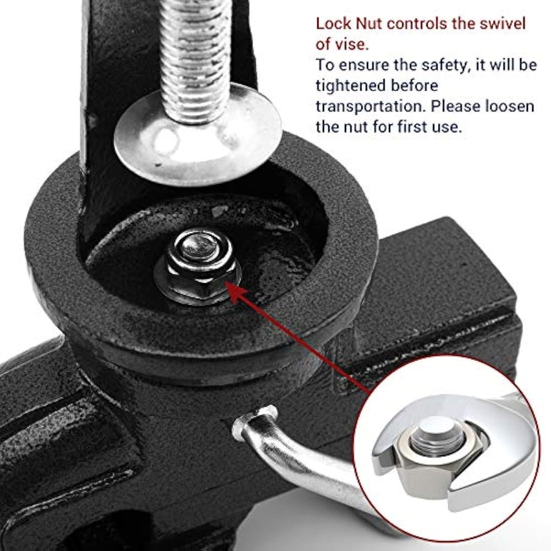 Nuovoware Table Vise 70mm, 360° Swivel Base Universal Home Portable Bench Clamp, Clamp-on Vise Bench Clamps Fixed Tool for Woodworking, Metalworking, Cutting Conduit, Drilling, Sawing, Black