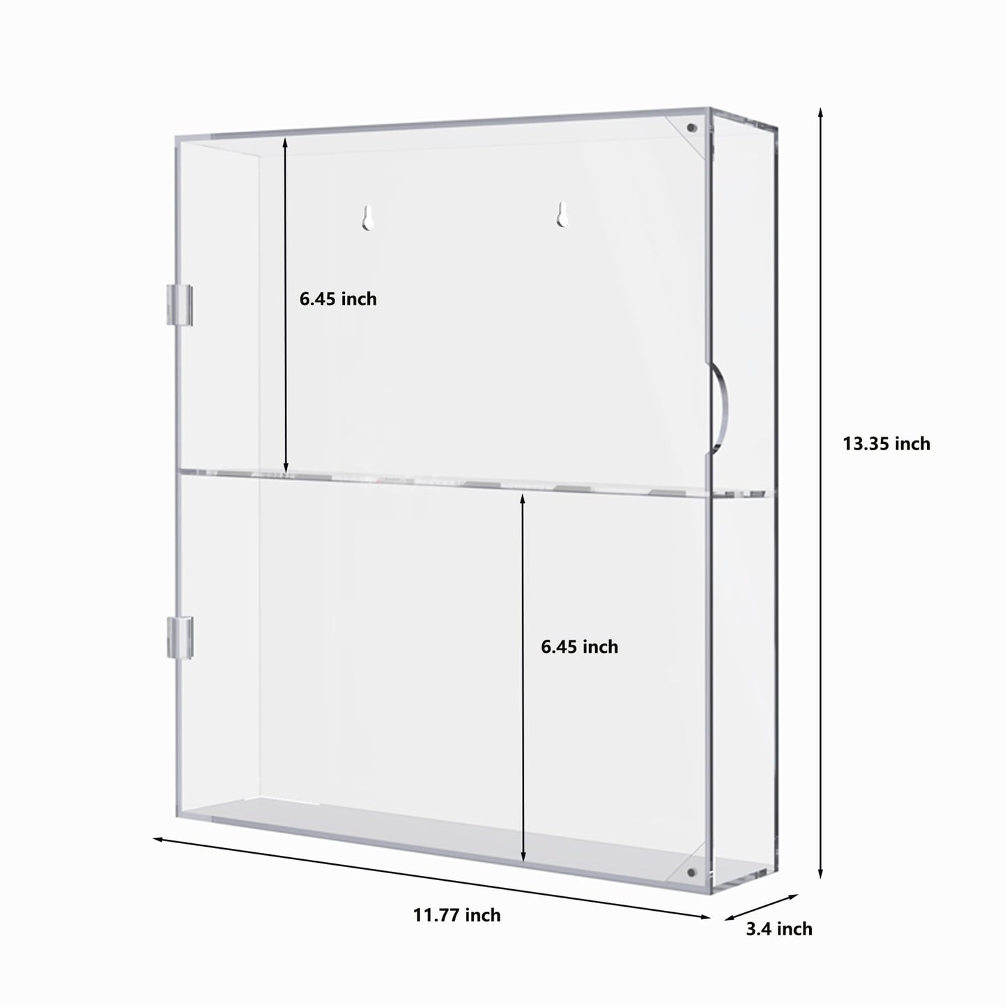 UoYeet Acrylic Display Cabinet for Both Wall Mount and Desktop Showcasing, 2 Layer Clear Display Case for Mini Toys, Pop Figurines