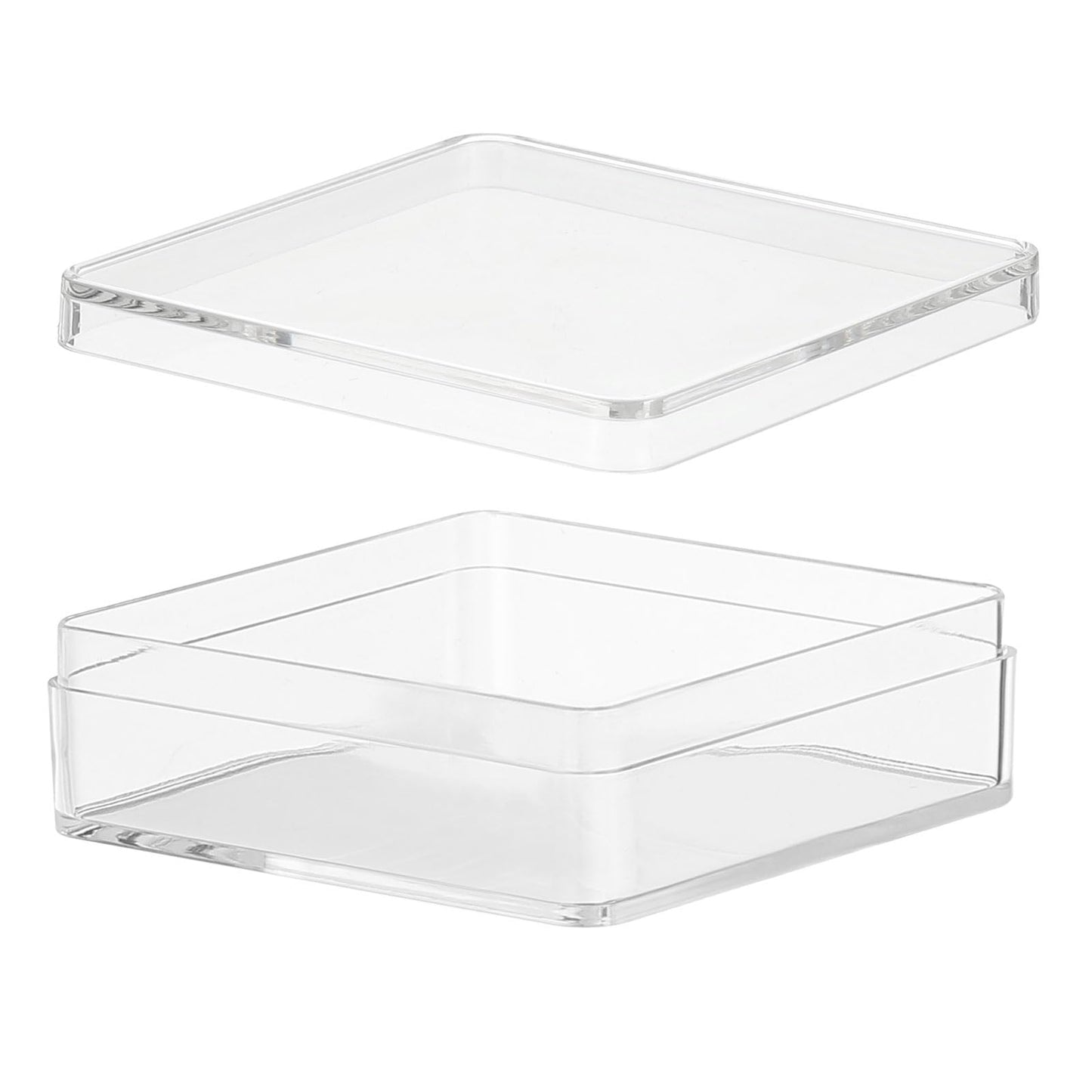 PATIKIL Acrylic Box with Lid 2.36" x 2.36" x 0.79", Clear Acrylic Display Boxes Plastic Square Cube Containers Storage Organizer for Candy Tiny