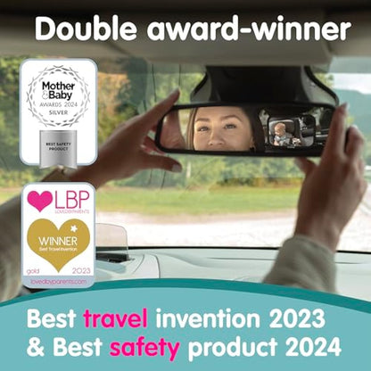 Onco Baby Car Mirror - 100% Shatterproof & Shakeproof, Award-Winning Car Mirror Baby Rear View, Non-Slip with 360° Rotation, Newborn Essentials