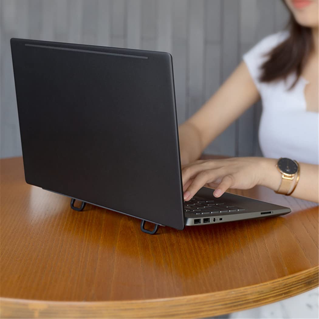 Keyboard Stand for Computer, Mini Invisible Laptop Kickstand for Desk Computer Keyboard MacBook Notebook Stand Riser Aluminum (2PCS) (Black)