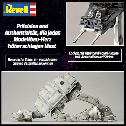 Revell 01205 AT-AT Bandai (Click System) 1:144 Scale Unbuilt, Pre-coloured, Click-Together (Non-Glue), Plastic Model Kit