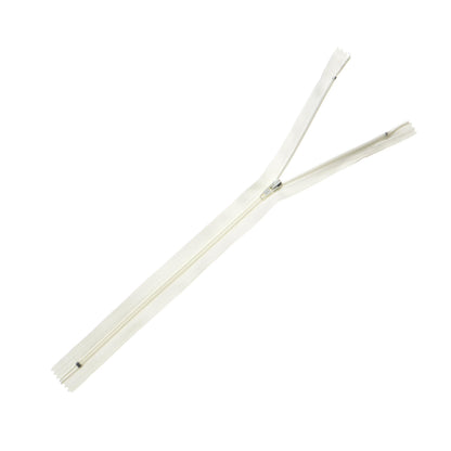 Trimz 30cm ~12inch Cream one Way end Stop Zip with 4mm Teeth 1 Pc, Polyester, 30 cm