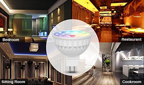 lighteu®, 8X 4W 12V MR16 GU5.3 RGB+CCT LED Spotlight Color Changing and CCT WW CW Temperature Adjustable, Original Mi-Light, Bulb with a 8-Zone Remote (8X FUT104+FUT089)