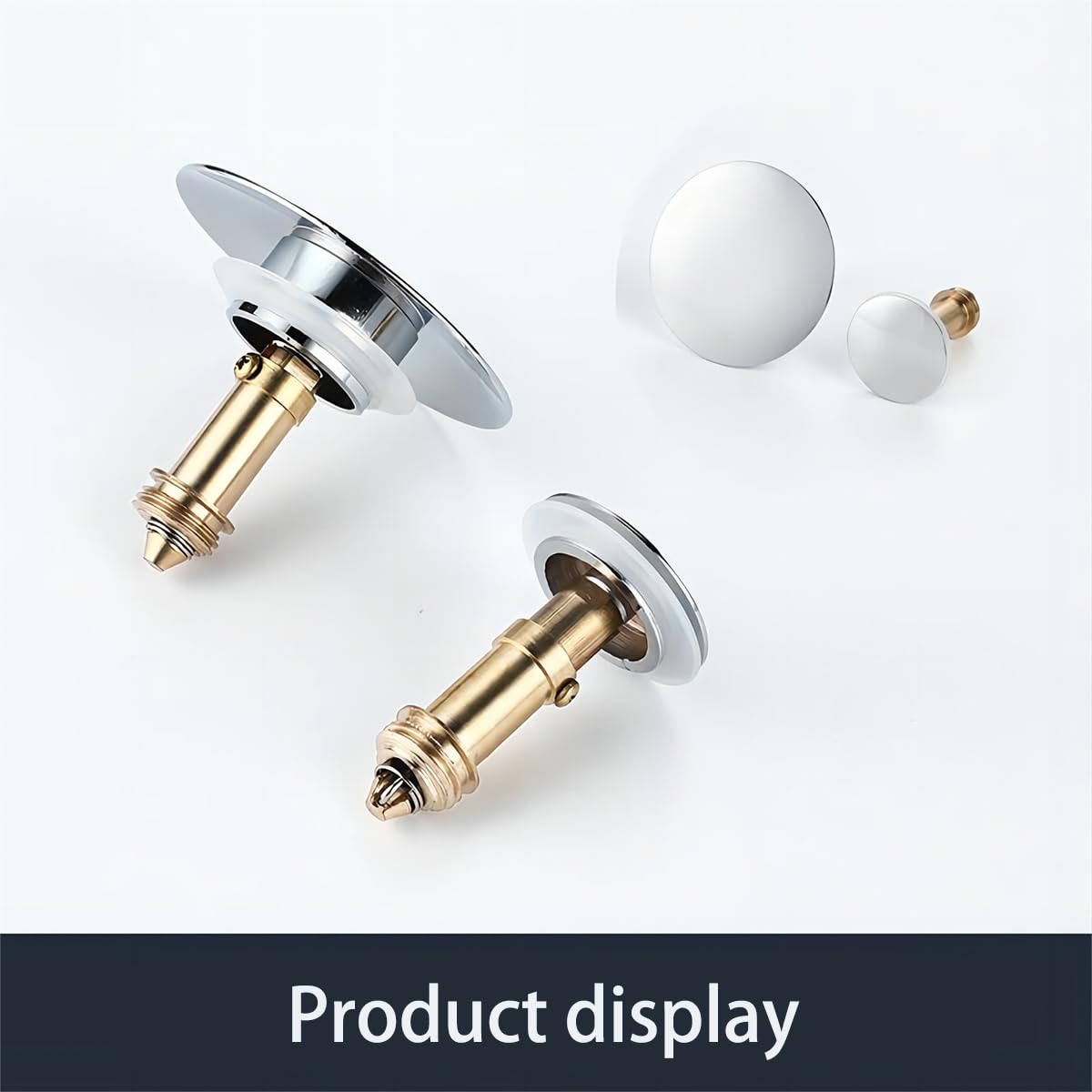 Qrity Push Pop-Up Click Clack Plug Stopper 38mm, Bathroom Sink Drain Plug Stopper, Drain Sink Waste Plugs, Brass Pop-up Stopper