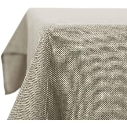 Deconovo Tablecloth Plain Wipeable Table Cover Faux Linen Tablecloth for Card Table 51x51in(130x130cm) Linen