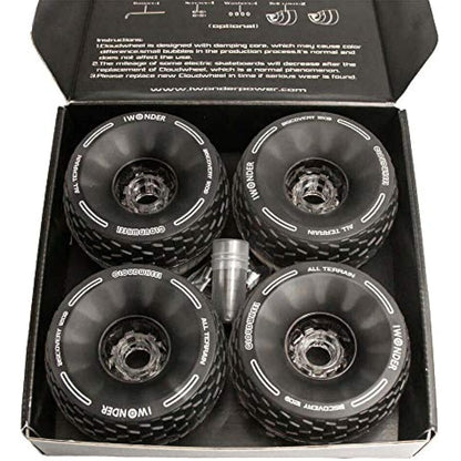 IWONDER Cloud Wheel 120mm Discovery Electric Skateboard Wheels Patented Damping Foam Core All Terrain Off Road Translucent Urethane Longboard Wheels（Not Applicable to Hub Motor