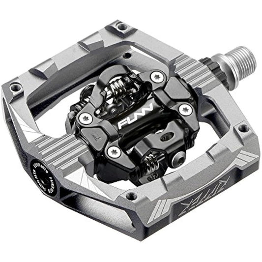 Funn Ripper Mountain Bike Clipless Pedals, Rocker Clip/Spring-Loaded Clip-in Mechanism, Compatible with SPD Cleats, 9/16" CrMo Axle Bicycle Pedals for MTB/Gravel Cycling