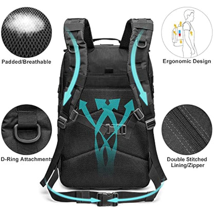 G4Free 40L Molle Backpack Large Pack Molle Shoulder Bag Rucksacks Daypack for Outdoor Hiking Camping Trekking Hunting