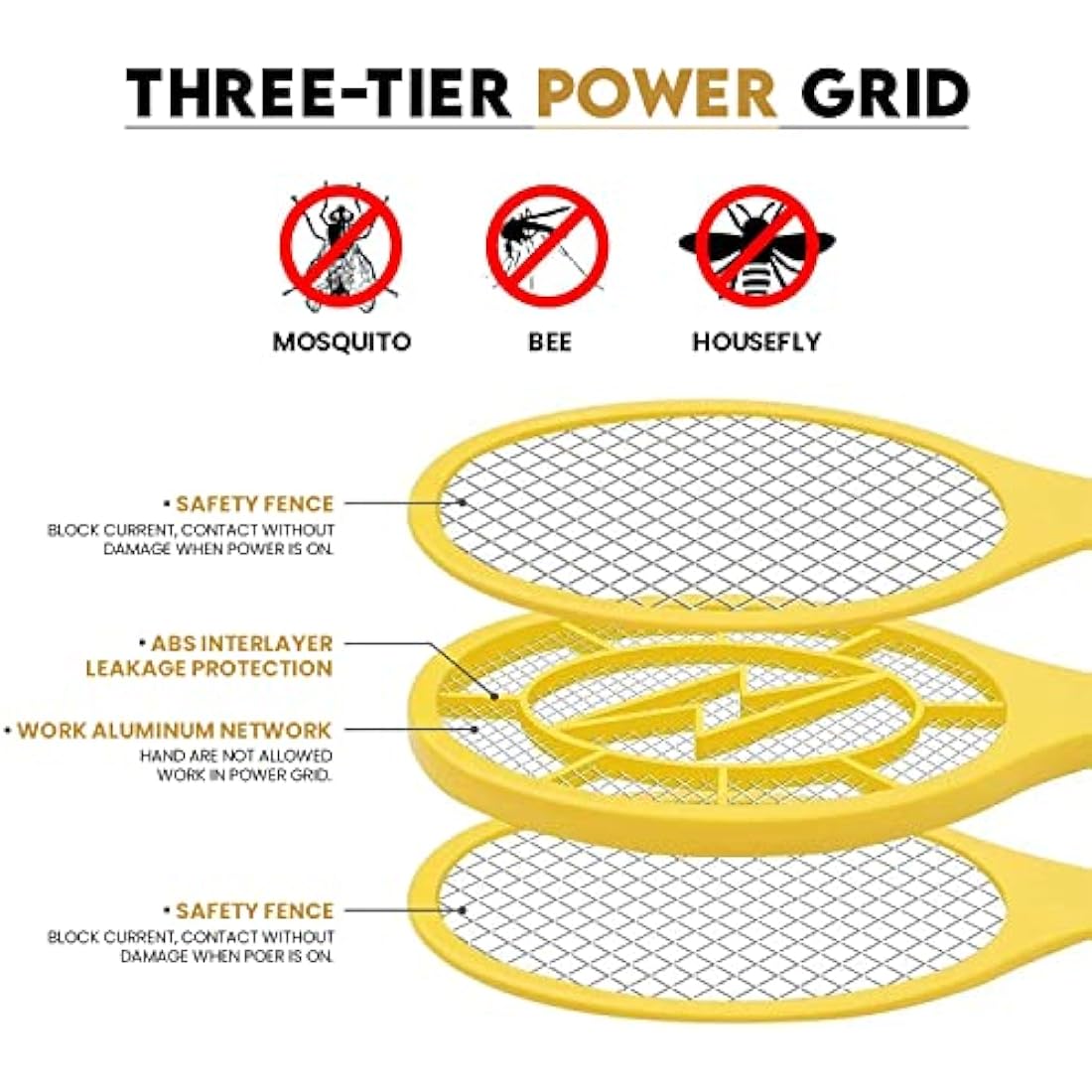 KK'S GLAMS Electric Fly Swatter Bug Zapper Battery Operated Flies killer Indoor & Outdoor Pest Control Mosquito and Insect Catcher Racket