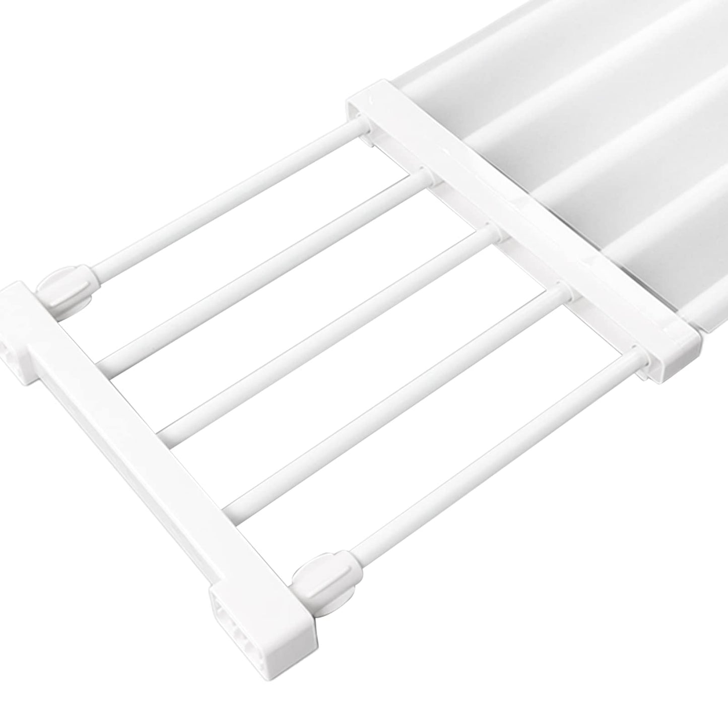 Brrnoo Adjustable Shelves for Closet, Expandable Closet Shelf Tension Rod, Closet Cupboard Storage Organizer, Closet Tension Shelf for Kitchen