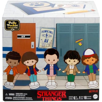 Polly Pocket Collector Playset, Stranger Things Compact with 6 Special Edition Character Dolls and 10 Accessories, HWP22