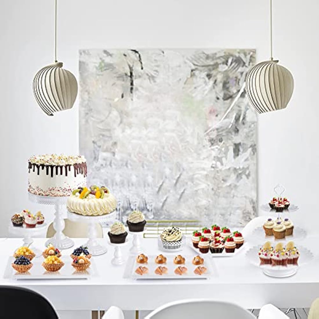 Hedume 10-Set Cake Stands, Metal Cupcake Stand Set with Multiple Combination Styles, Dessert Plate Cake Serving Tray Candy Fruit Display Tower for Wedding, Birthday Party, Anniversary, Baby Shower