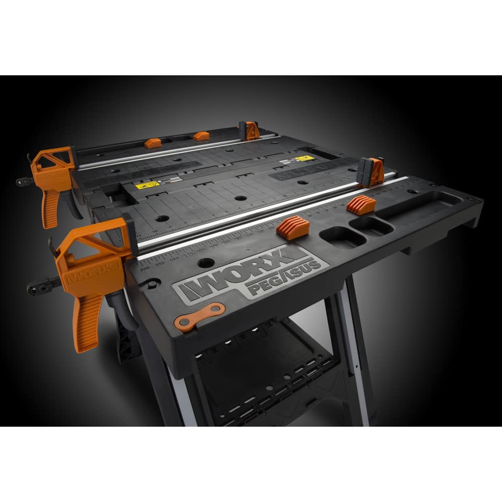Worx WX051 Pegasus - Foldable Work Table (787 mm x 635 mm x 812 mm), Black