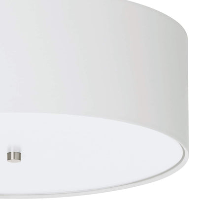 EGLO Pasteri Flush Ceiling Lamp, 3-Bulb Kitchen and Living Room Lighting, Flush Mount Light in Matt Nickel Steel, White Fabric and Glass, E27 Socket,