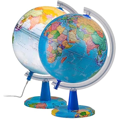 TOPGLOBE Illuminated Globe 20cm - Spanish Map - Political Globes - Educational/Geographical/Desktop Decoration