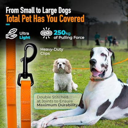 Total Pet Training Lead for Dogs, Waterproof Long Line for Recall & Obedience Training - Extra Long Dog Lead - Suitable for all Sized Dogs (10m, Regular Clip)