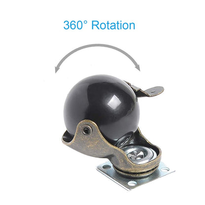 4 Pack, Youngine Antique Ball Caster Wheels Ball Swivel Plate Caster with 360°Rotation for Furniture Ottoman Sofa Cabinets Wheelchairs 2inch