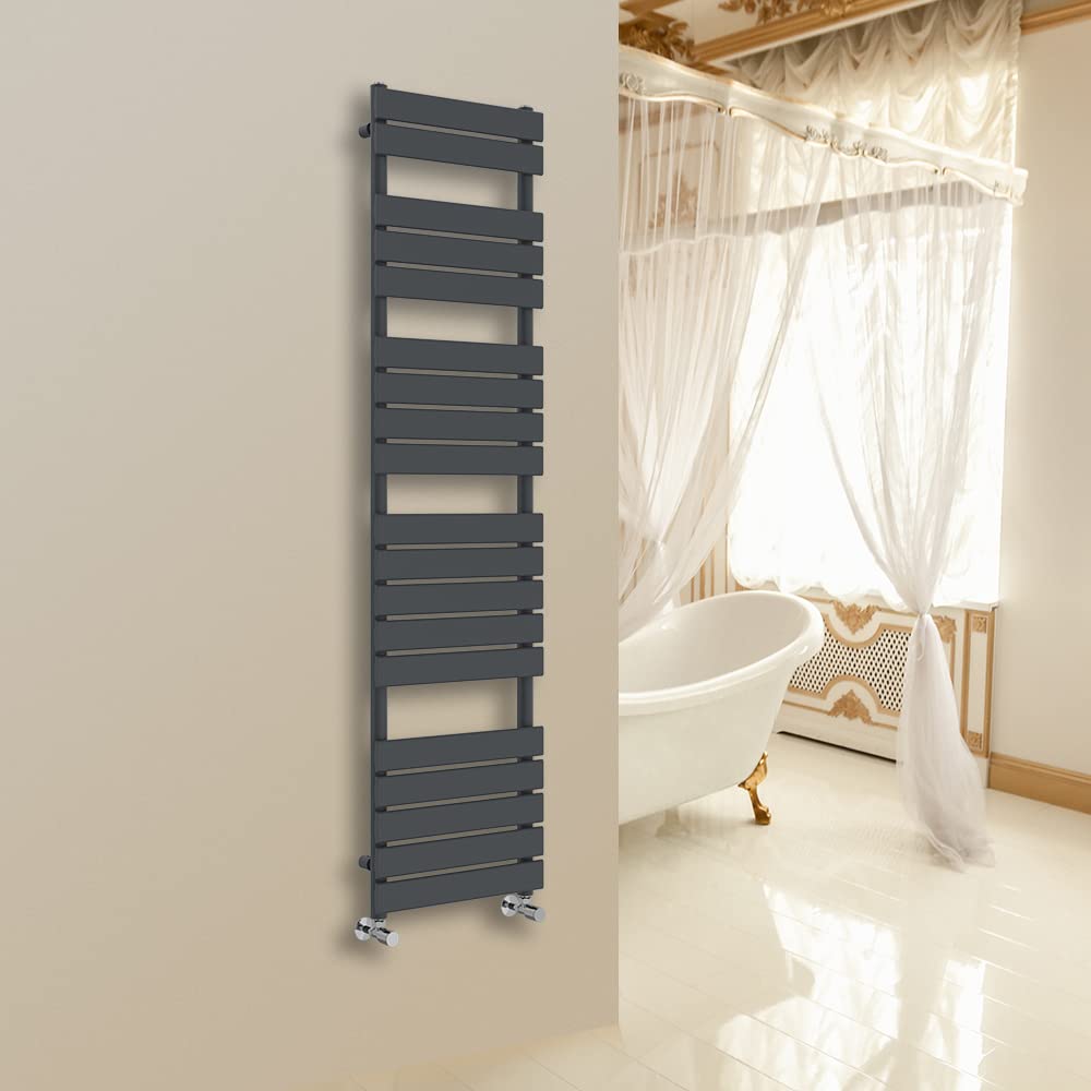 NRG Flat Panel Bathroom Heated Towel Rail Radiator 1800 x 450mm Anthracite