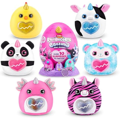 Rainbocorns ZURU Eggzania Mini Mania, Monkey, by ZURU Plush Surprise Unboxing with Animal Soft Toy, Idea for Girls with Imaginary Play (Monkey)