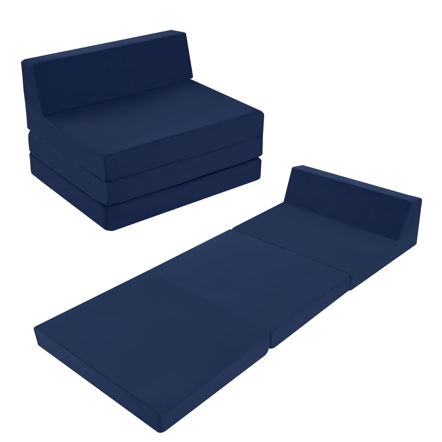 MeMoreCool Folding Floor Mattress Double, 195x120cm, Navy Blue