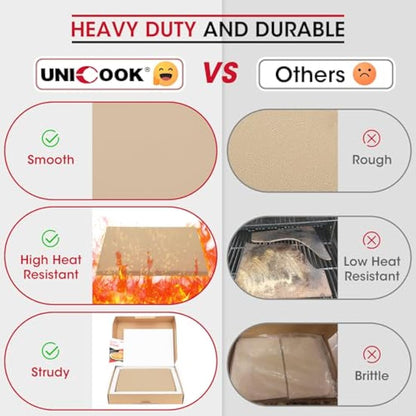 Unicook Pizza Stone, Cordierite Baking Stone for Oven and BBQ, Grilling Pizza Plate, Ideal for Making Bread, Cookies and More, Thermal Shock Resistant, Durable and Safe, Rectangular, 38 x 30 cm