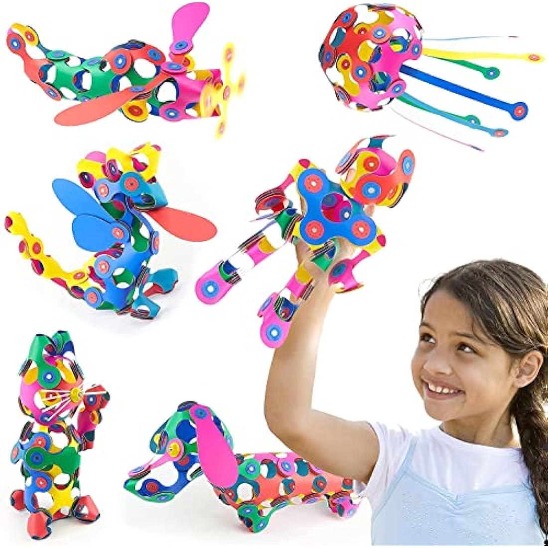 Clixo Super Rainbow 60 Piece Pack - A Creative, Travel Friendly Magnetic Building Toy, Flexible Design for Hours of Fun Creative Play, Great gift for Curious Kids, Ages 4-99