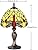 MIAOKE Table Lamp Stained Glass Crystal Bead Style Table Light, Handmade Desk Bedside Table Night Lamp Antique Art Craft Gifts Lover Kid Living Room Bedroom Study Bookcase Desk Ligh(Light-W Dragonfly)