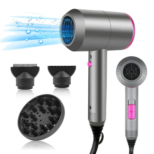 CASAMAA Professional Ionic Hair Dryer Powerful AC Motor Quick Drying with 2 Speed 3 Heat Setting, Cool Shot Button with 1 Diffuser & 2 Concentrator,