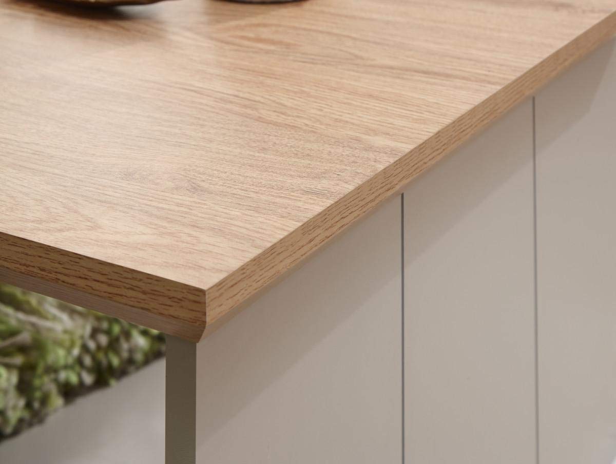 GFW Kendal Coffee Table, Grey and Oak Effect Living Room Table with Open Storage Shelf, Country Style Furniture